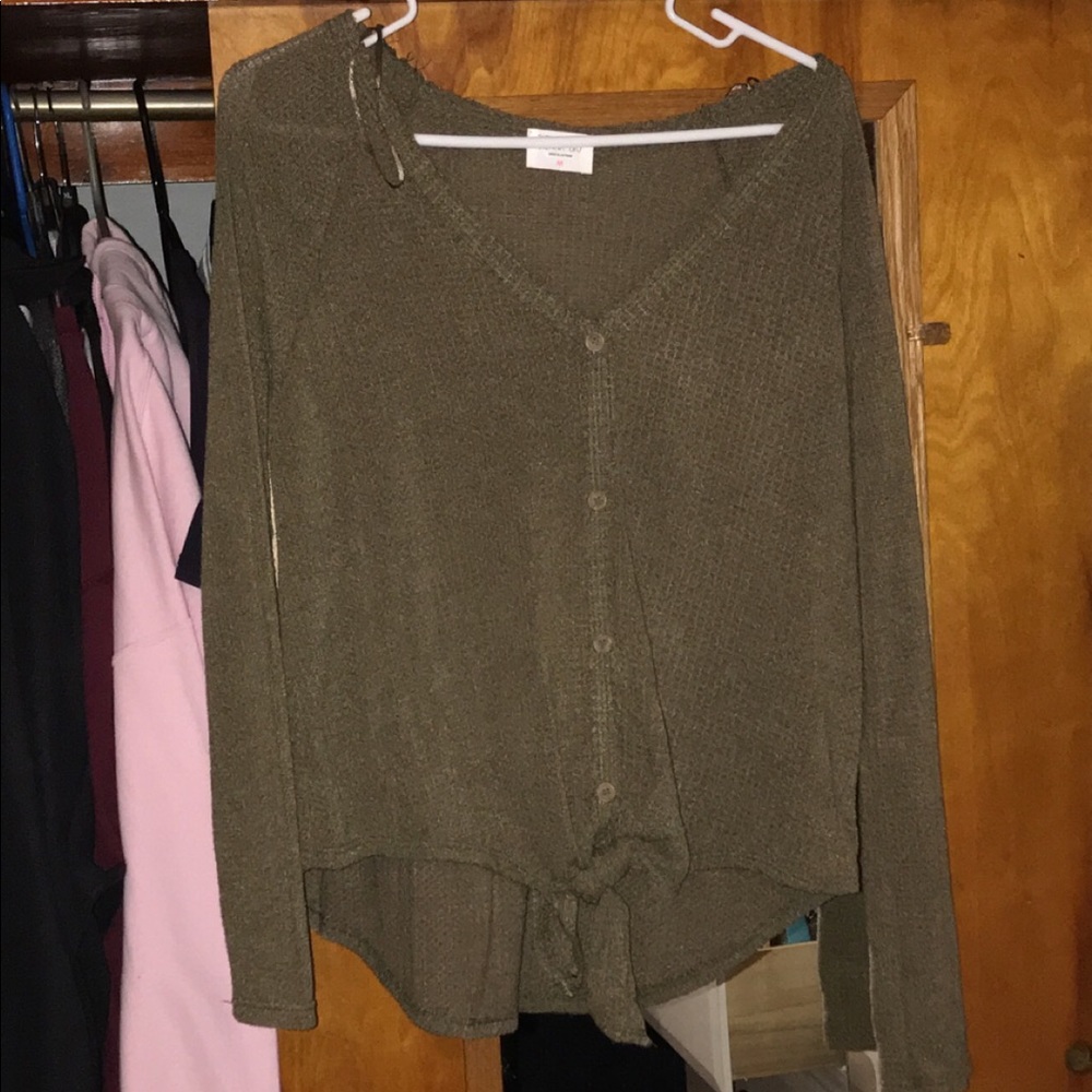 Siena Sky green button down cardigan